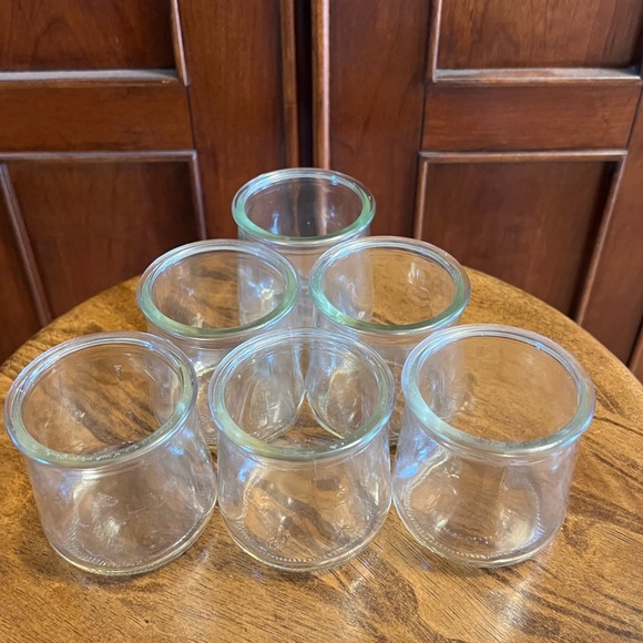 Lot of 6 Yoplait Oui Glass French Yogurt Jar Great for Organization or crafts! - Picture 6 of 6